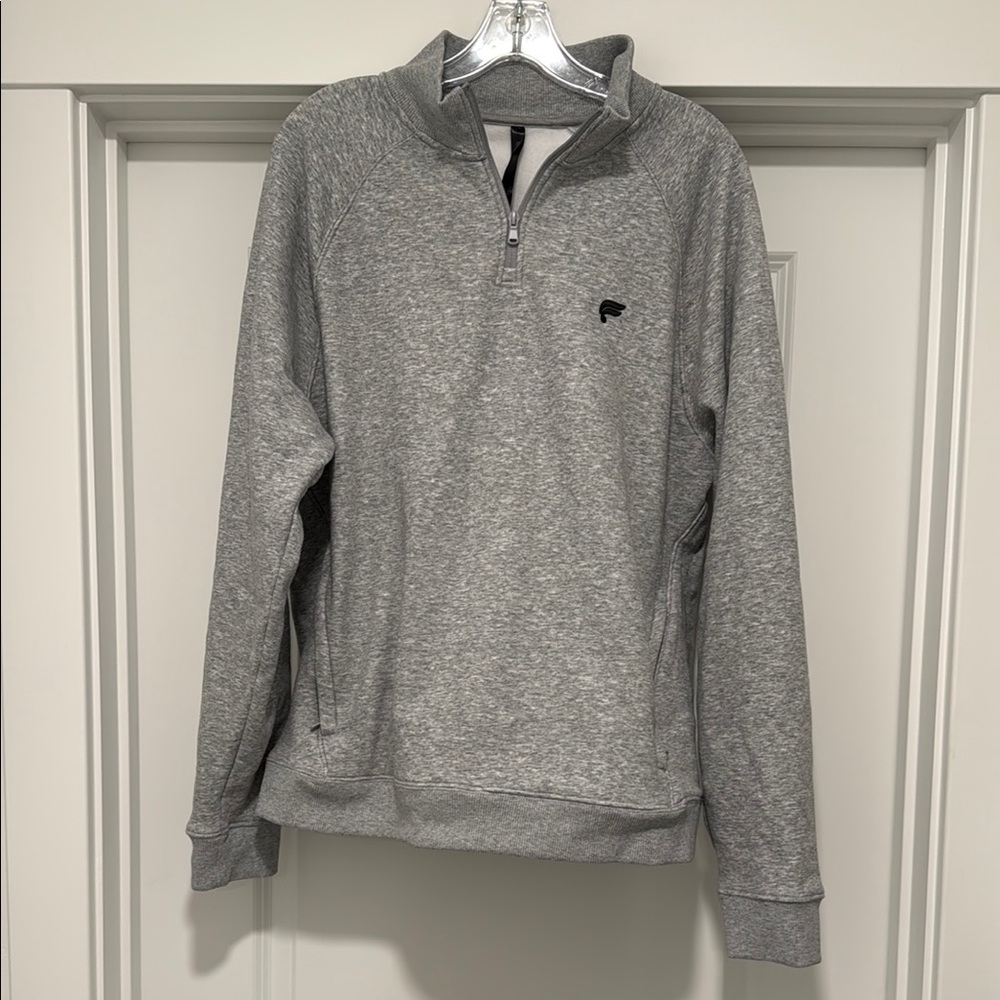 Fabletics Gray Zip Up Sweater with Standing Collar